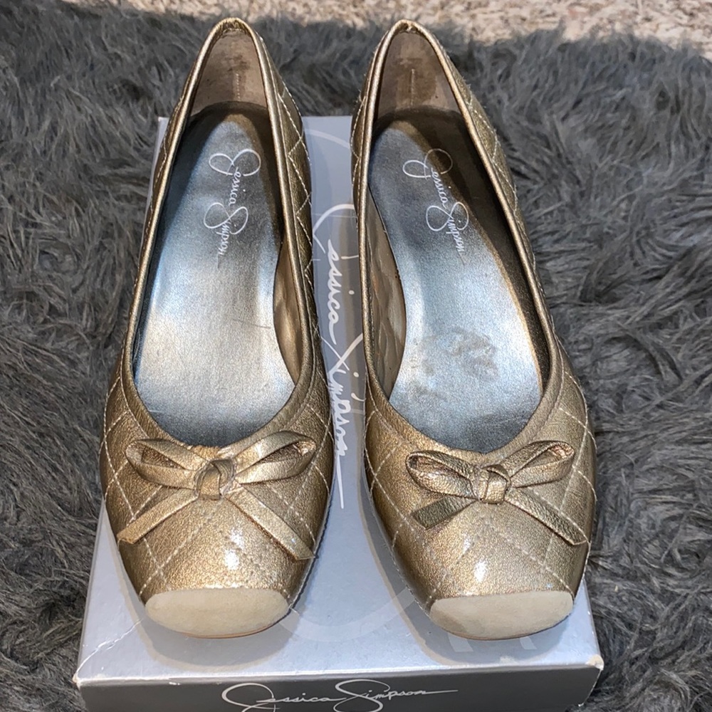 Jessica Simpson mini wedge,shoes, dressy shoes, Danil patent leather, sz 7